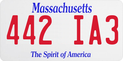MA license plate 442IA3