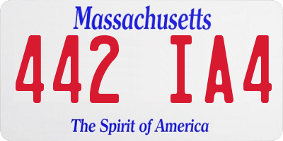MA license plate 442IA4