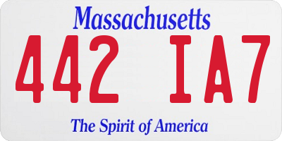 MA license plate 442IA7