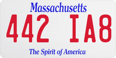 MA license plate 442IA8