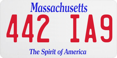 MA license plate 442IA9