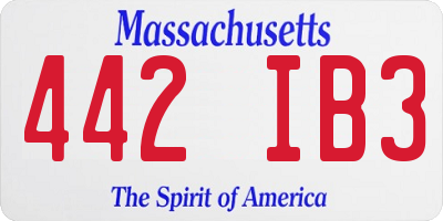 MA license plate 442IB3