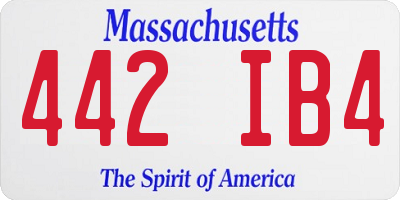 MA license plate 442IB4