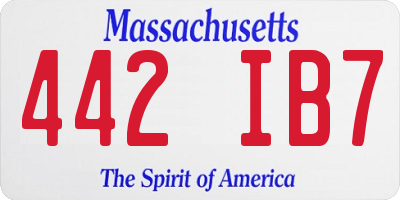 MA license plate 442IB7