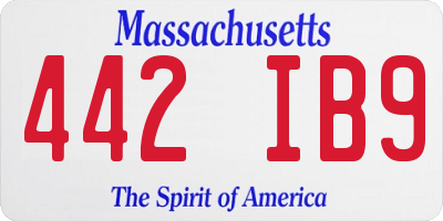 MA license plate 442IB9