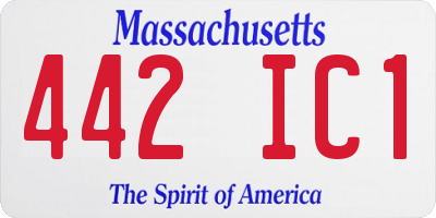 MA license plate 442IC1