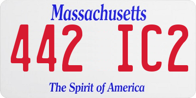 MA license plate 442IC2