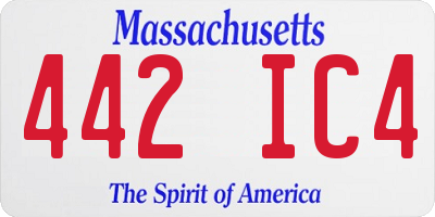 MA license plate 442IC4