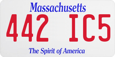 MA license plate 442IC5