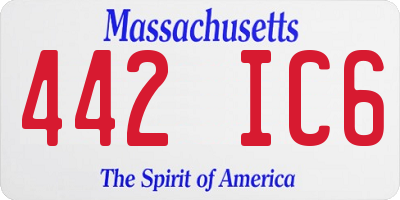 MA license plate 442IC6