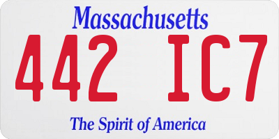 MA license plate 442IC7