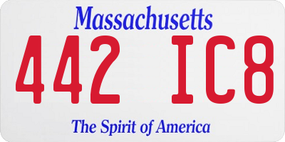 MA license plate 442IC8