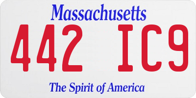 MA license plate 442IC9