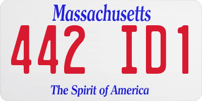 MA license plate 442ID1