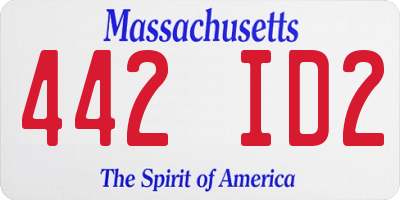 MA license plate 442ID2