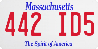 MA license plate 442ID5