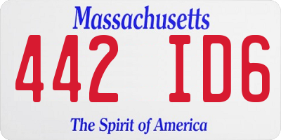 MA license plate 442ID6