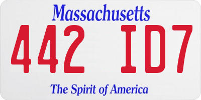MA license plate 442ID7