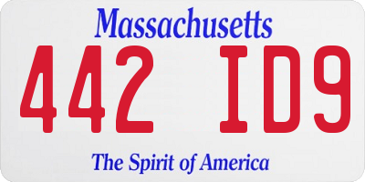 MA license plate 442ID9