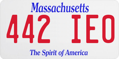 MA license plate 442IE0