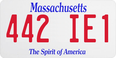 MA license plate 442IE1