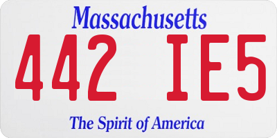 MA license plate 442IE5