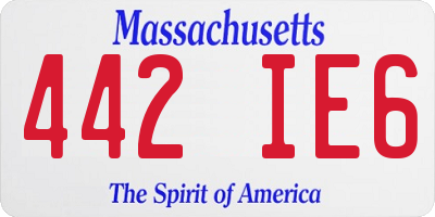 MA license plate 442IE6