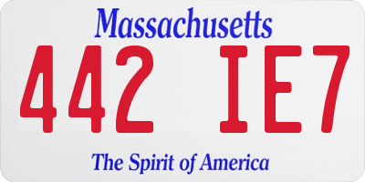MA license plate 442IE7