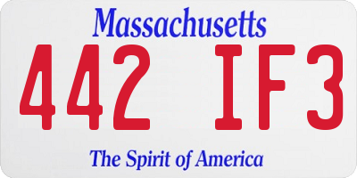 MA license plate 442IF3