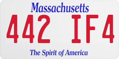 MA license plate 442IF4