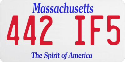 MA license plate 442IF5