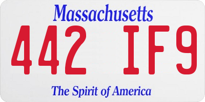 MA license plate 442IF9