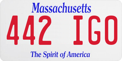 MA license plate 442IG0