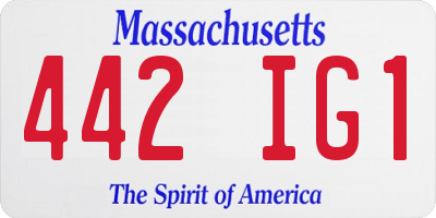 MA license plate 442IG1