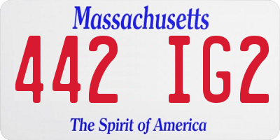 MA license plate 442IG2