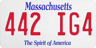 MA license plate 442IG4