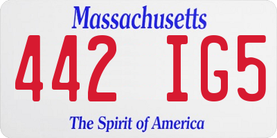 MA license plate 442IG5