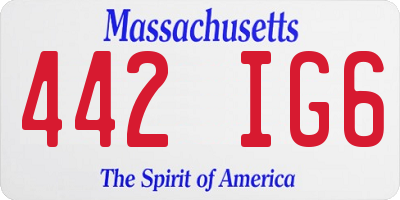 MA license plate 442IG6