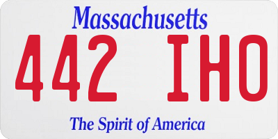 MA license plate 442IH0