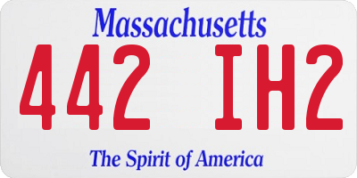 MA license plate 442IH2