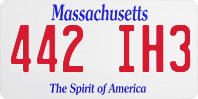 MA license plate 442IH3