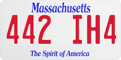 MA license plate 442IH4