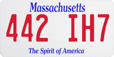 MA license plate 442IH7