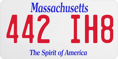 MA license plate 442IH8
