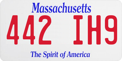 MA license plate 442IH9