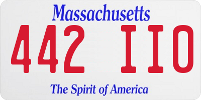 MA license plate 442II0