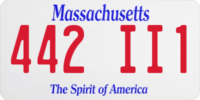 MA license plate 442II1