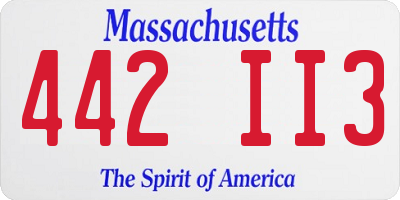 MA license plate 442II3
