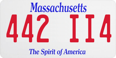 MA license plate 442II4