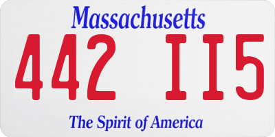 MA license plate 442II5